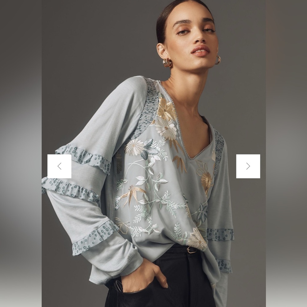 Tiny Frances Long-Sleeve Ruffled Top